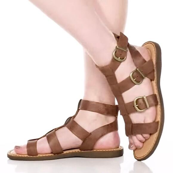 NIB Born Haidee 7M Comfort Leather Gladiator Sandals Brown - Picture 11 of 11